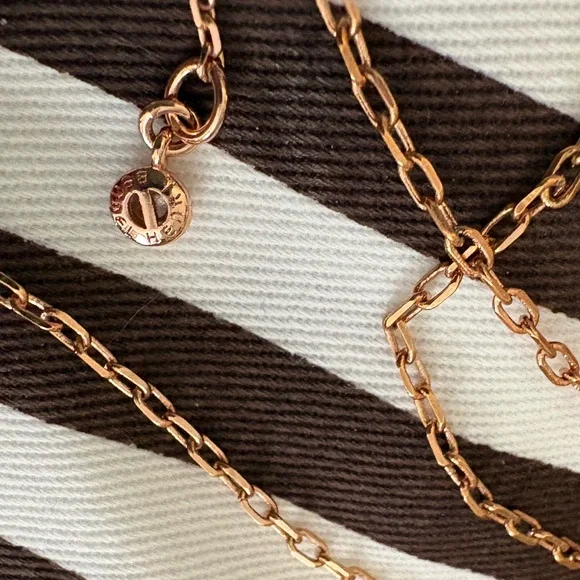 Henri Bendel Rose Gold Black Marble Conic Pendant Necklace 32” - Picture 7 of 7